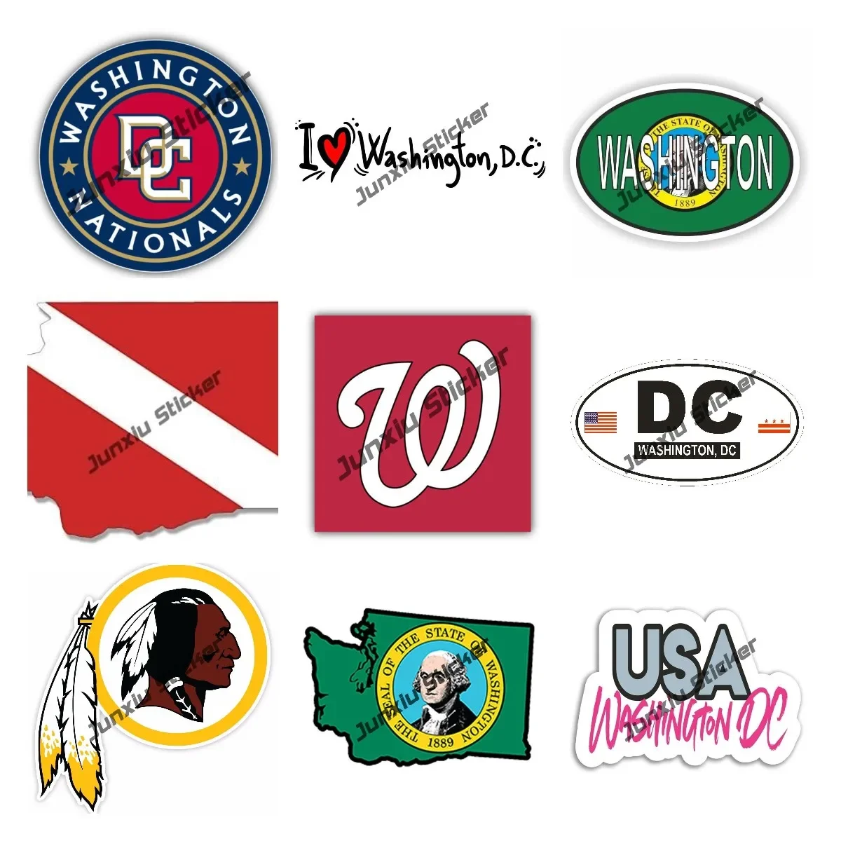 Laptop Accessories Logo - Флаг США Вашингтона, карта, автомобильная наклейка,