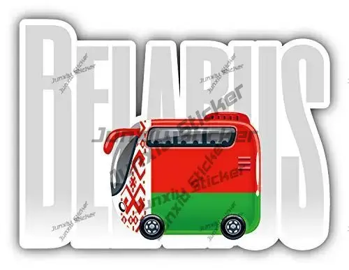 Laptop Accessories Logo - Билорусская дорожная этикетка с флагом автобуса,