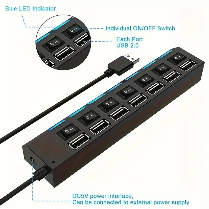 USB 2.0-хаб с 4/7 портами, ада – обзор и цена Laptop Accessories Productivity